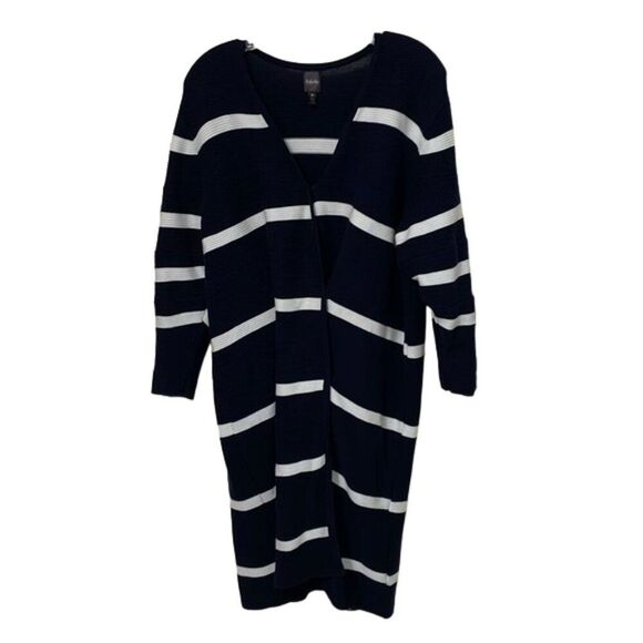 Rafaella Blue White Striped Duster Cardigan Sweater Womens Size 2X - Picture 1 of 12